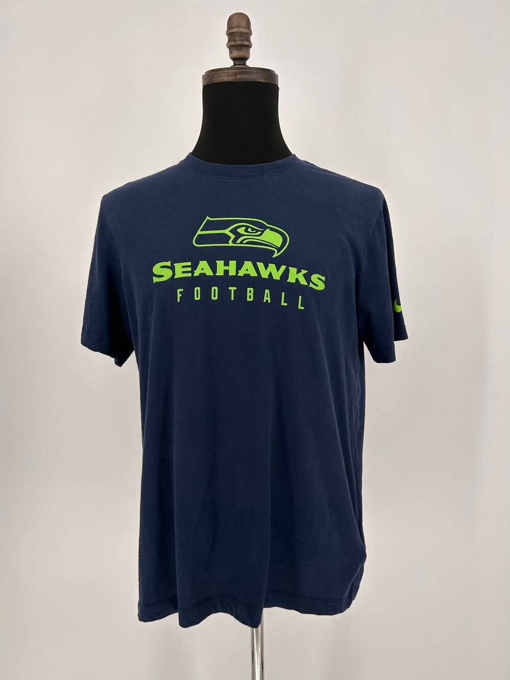 Nike Dri-Fit Seattle Seahawks Football T-Shirt Men's Large Navy NFL Short Sleeve